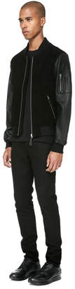 Mackage Hans Bomber Cut Jacket With Leather Sleeves