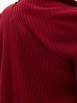 Thumbnail for your product : Marques Almeida Asymmetric Draped Ribbed Wool Sweater - Burgundy