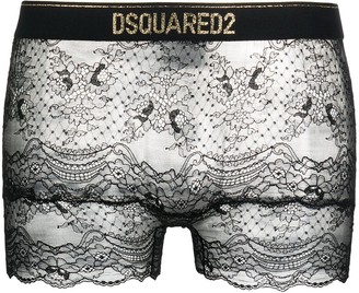 DSQUARED2 Sheer Lace Briefs - ShopStyle