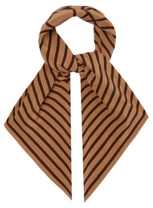 Totême Monogram-print Silk Scarf - Brown Multi - ShopStyle Scarves