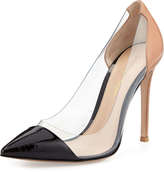 Thumbnail for your product : Gianvito Rossi Bicolor Patent Cap-Toe Pump, Beige