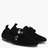 Thumbnail for your product : Kennel + Schmenger Turner Black Suede Jewelled Bow Loafers