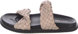 Mae Leather Braided Accents Slides