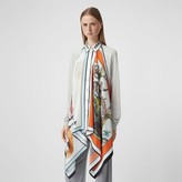 Thumbnail for your product : Burberry Animalia Print Silk Scarf Detail Knitted Top