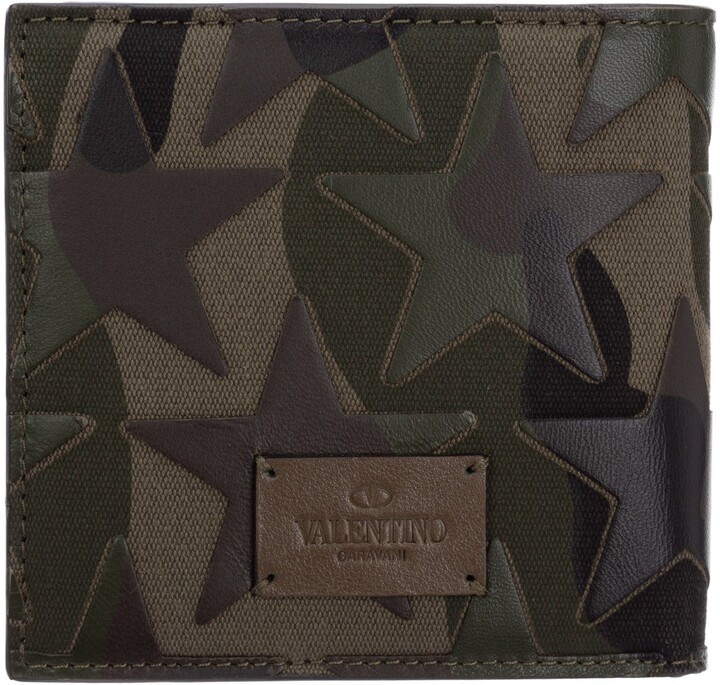 valentino camo card holder