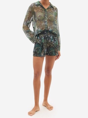 Carine Gilson Floral-print Silk-chiffon Pyjama Shorts - Multi