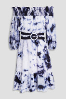 Thumbnail for your product : Sachin + Babi Maya off-the-shoulder shirred tie-dyed linen mini dress