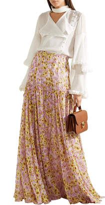 Giambattista Valli Floral-print Silk-chiffon Maxi Skirt