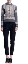 Thumbnail for your product : Chloé Stencil Jacquard Embroidered Sweater, Anthracite Gray
