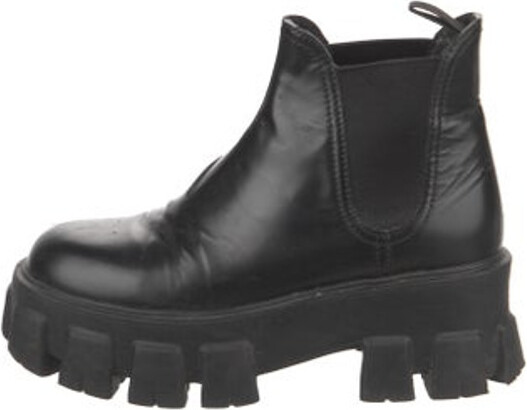 Prada Leather Chelsea Boots - ShopStyle