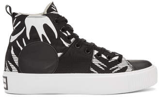 McQ Black and White Plimsoll Platform High Sneakers