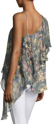 Haute Hippie Your Girl Asymmetric Floral Silk Dress, Multi