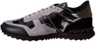 Valentino Rock Runner Camouflage Reflective Suede & Leather Sneaker