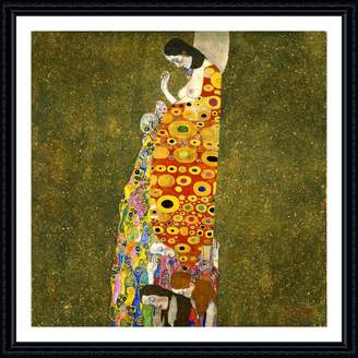 Gustav Alonline Art - Hope Klimt Black FRAMED POSTER (Print on 100% Cotton CANVAS on foam board) - READY TO HANG | 19"x19" | Framed Wall Art Framed Art Framed Print Oil Paintings Prints Framed Decor