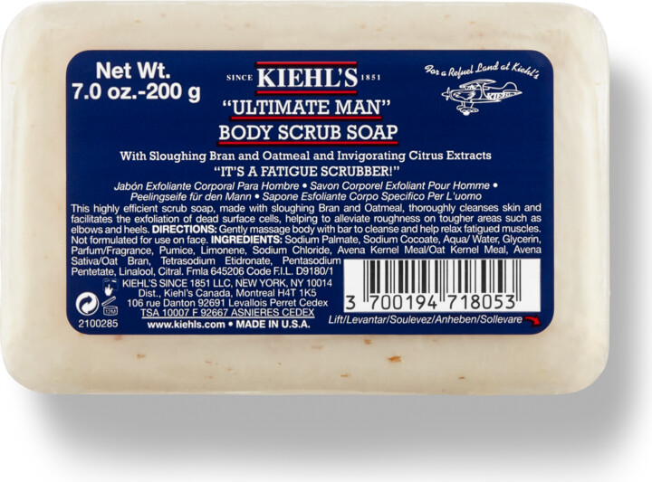Kiehl's Ultimate Man Body Scrub Soap Exfoliating Bar Soap for Men