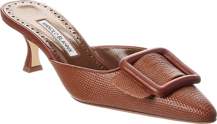 Manolo Blahnik Maysalebi 50 Leather Mule
