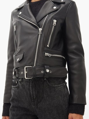 Acne Studios Mock Smooth-leather Biker Jacket - Black