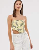 Thumbnail for your product : Obey scarf crop top in leopard print