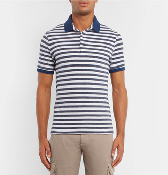 Etro Slim-Fit Striped Cotton-Blend Terry Polo Shirt