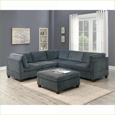 Latitude Run Modular Armless Sofa Chair Contemporary Chenille Charcoal Gray Living Room Furniture | Chenille | Charcoal Gray