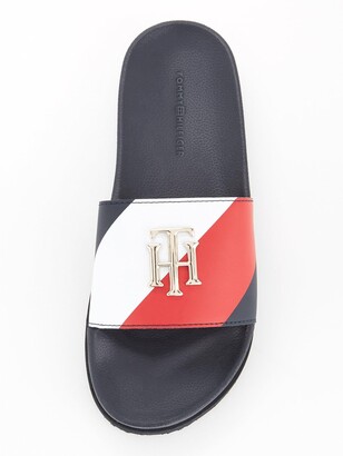 Tommy Hilfiger Th Flatform Pool Slide - Navy - ShopStyle Shoes