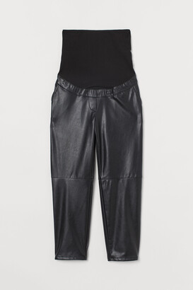 maternity faux leather trousers