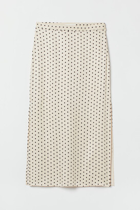 H&M Side-slit satin skirt