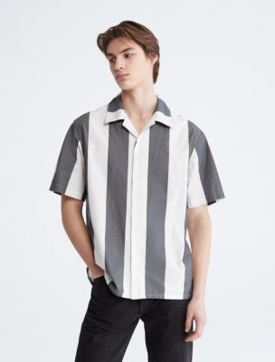 Calvin Klein Stripe Camp Button-Down Shirt - ShopStyle