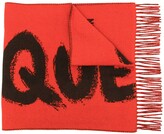 Thumbnail for your product : Alexander McQueen Logo Embroidered Knit Scarf