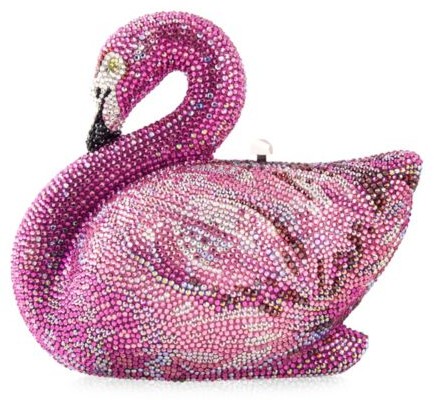 Judith Leiber Couture Flamingo Swan Crystal Clutch