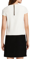Thumbnail for your product : Cynthia Steffe Tori Cap-Sleeve Contrast Embellished-Front Dress, Cream/Black