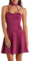 Thumbnail for your product : Charlotte Russe Strappy Halter Skater Dress