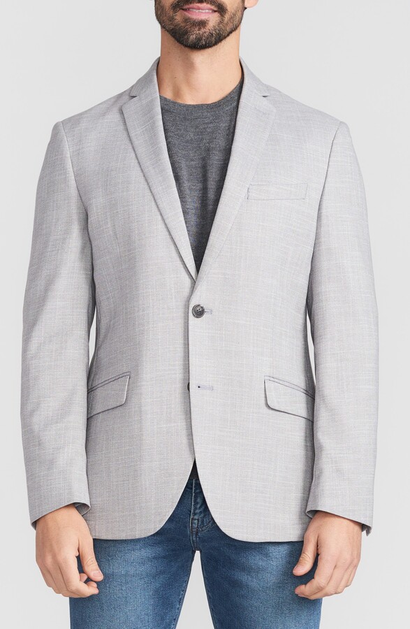 SAVILE ROW CO Grey Textured Notch Lapel Sport Coat