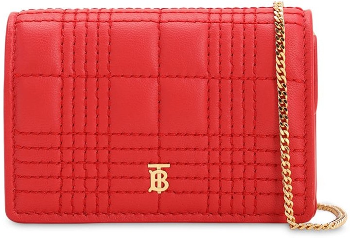burberry jessie leather wallet on chain