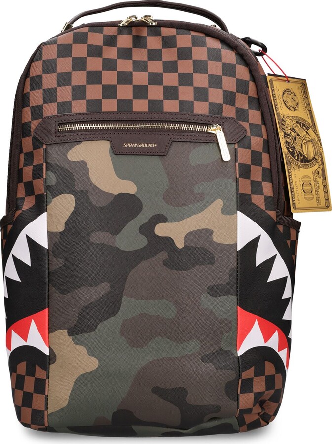 Sprayground Side Sharks In Paris Backpack (Brown) at Dandy Fellow