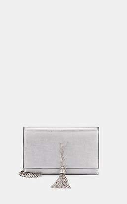 Saint Laurent Women's Monogram Kate Leather Chain Wallet - Silver