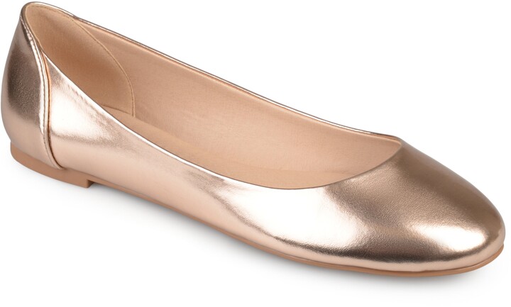 rose gold flat shoes