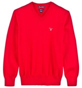 Thumbnail for your product : Gant Red Cotton V-Neck Jumper