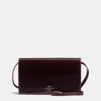 Coach Foldover Crossbody In Patent Leather