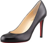 Thumbnail for your product : Christian Louboutin Simple Round-Toe Kidskin Red Sole Pump, Black