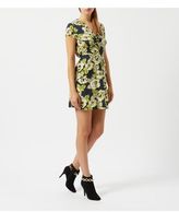 Thumbnail for your product : New Look Green Rose V Neck Button Front Skater Dress