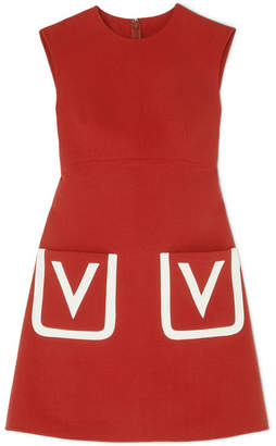 Valentino Grain De Poudre Wool Mini Dress - Red