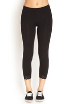Thumbnail for your product : Forever 21 Lace-Trimmed Capri Leggings