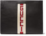 Thumbnail for your product : Gucci Webbing-Trimmed Leather Pouch