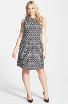 Thumbnail for your product : Donna Ricco Stretch Jacquard Dress (Plus Size)