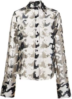 Marques Almeida oversized fil coupé houndstooth pattern shirt