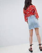 Thumbnail for your product : Missguided Tall Raw Hem Denim Mini Skirt