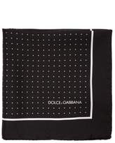 Thumbnail for your product : Dolce & Gabbana Polka Dot Silk Pocket Square - Mens - Black