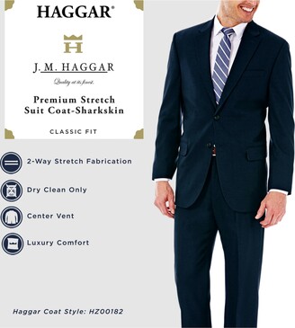 Haggar J.m. Men's Classic/Regular Fit Stretch Sharkskin Suit Jacket