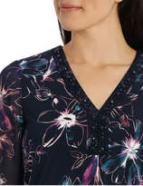 Thumbnail for your product : Regatta Sketchy Floral Beaded 3/4 Sleeve Top